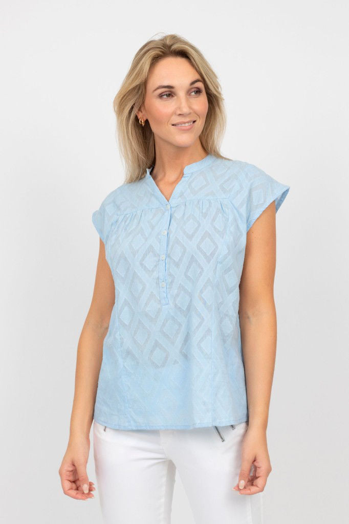 2 Biz Usona Bluse Sky Blå