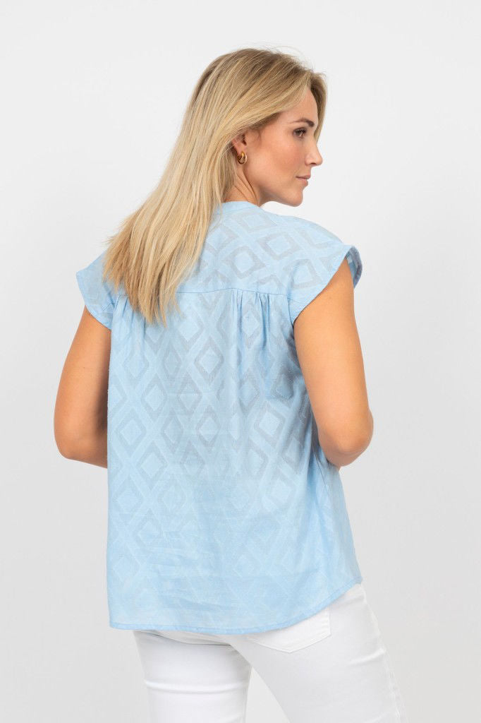 2 Biz Usona Bluse Sky Blå