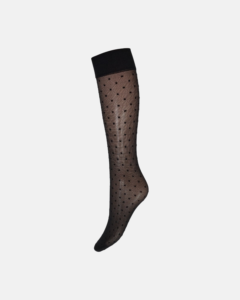DECOY Strømpe Kneehigh Dots Sort