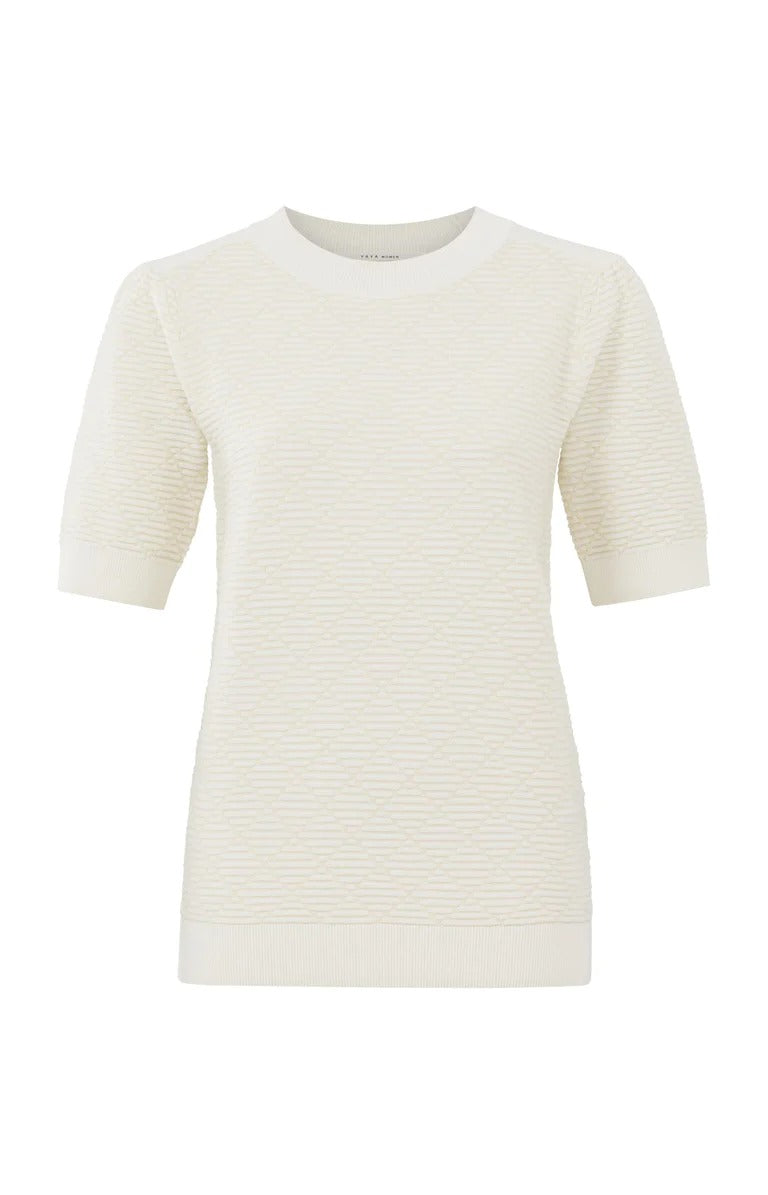 YAYA Sweater m kort puff ærmer Hvid