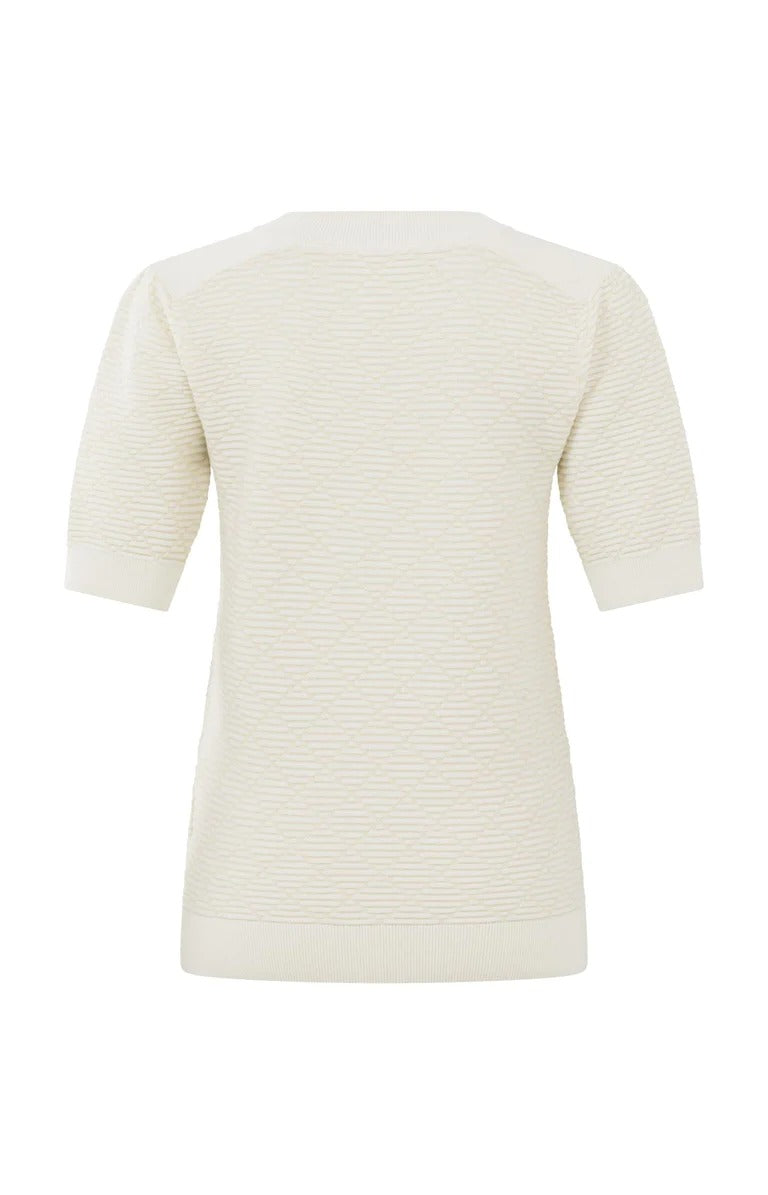 YAYA Sweater m kort puff ærmer Hvid