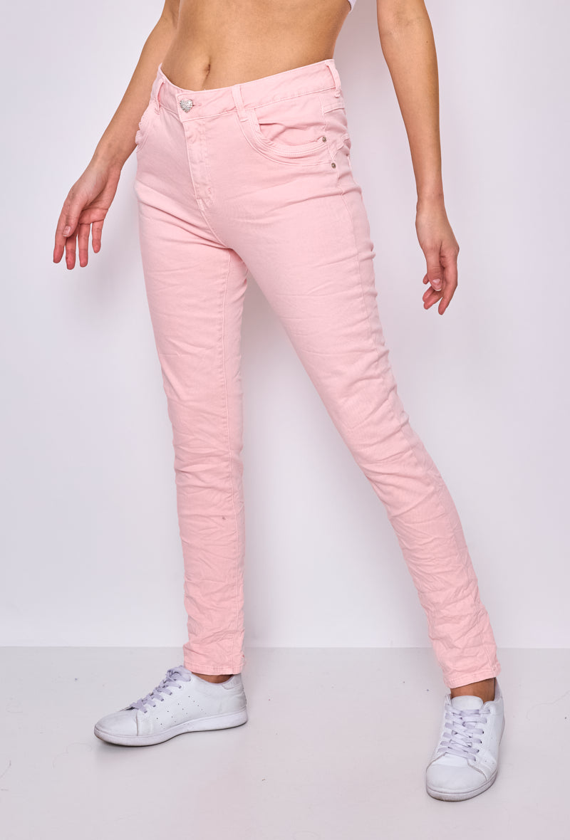 Jewelly Spri Jeans Lynlås Pink