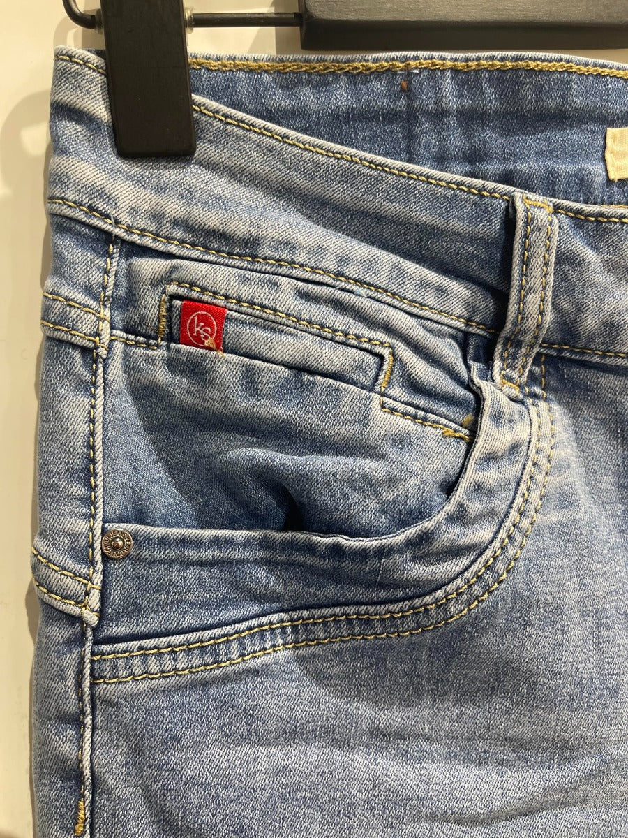 Karostar SUMI Jeans Lynlås Raw Sten Bukseben Blå