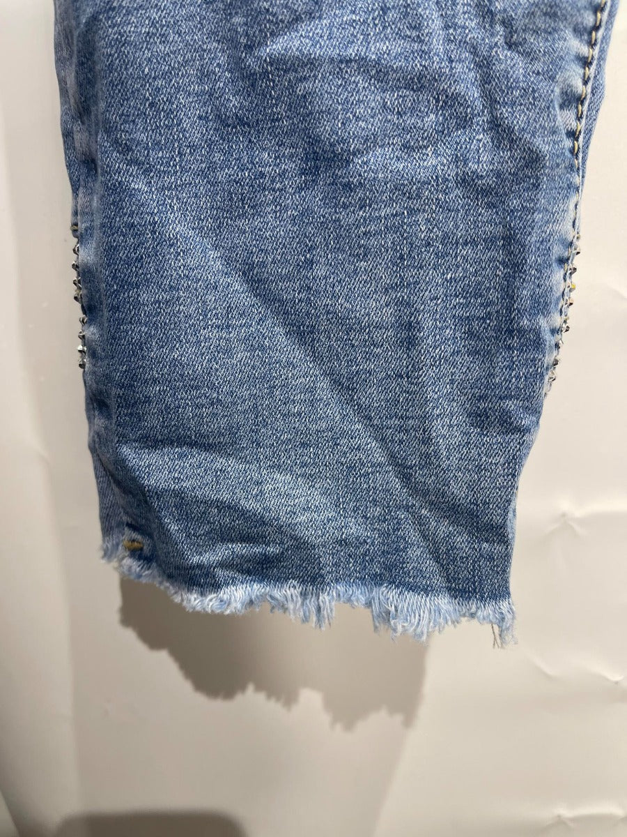 Karostar SUMI Jeans Lynlås Raw Sten Bukseben Blå
