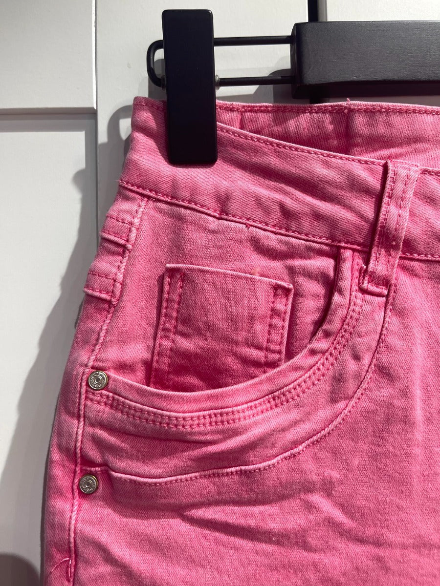 Karostar SUMI Capri Lynlås Jeans Raspberry