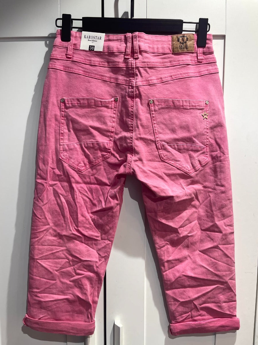 Karostar SUMI Capri Lynlås Jeans Raspberry