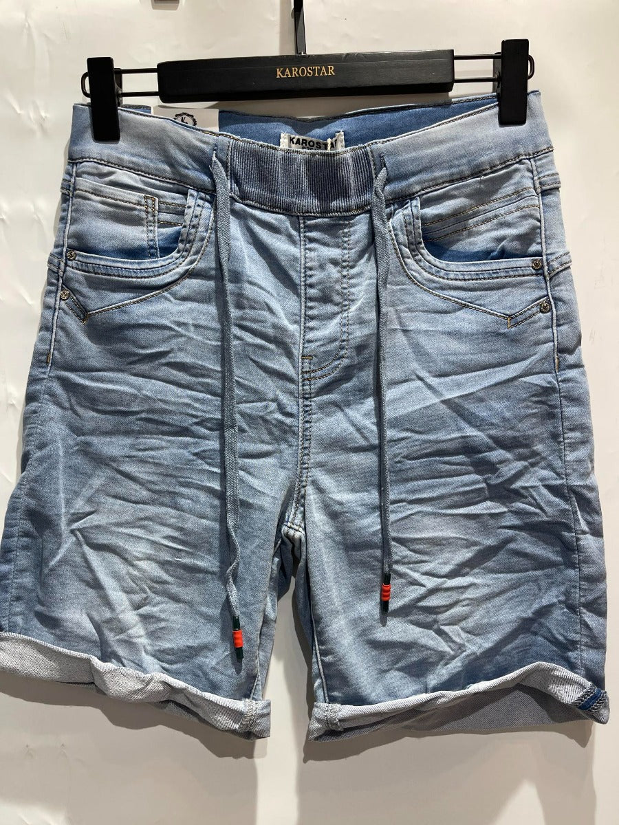 Karostar SUMM Shorts Snørrer Denim Blå