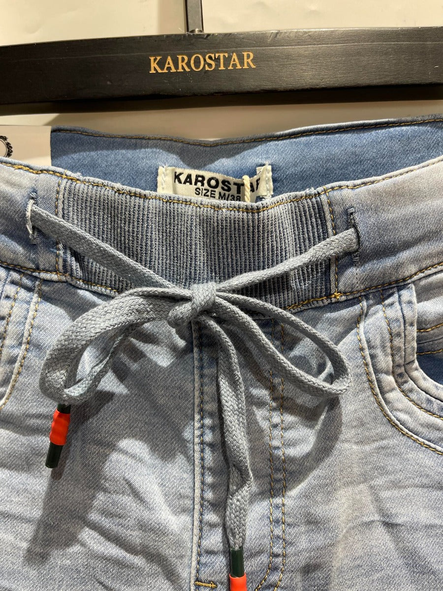 Karostar SUMM Shorts Snørrer Denim Blå
