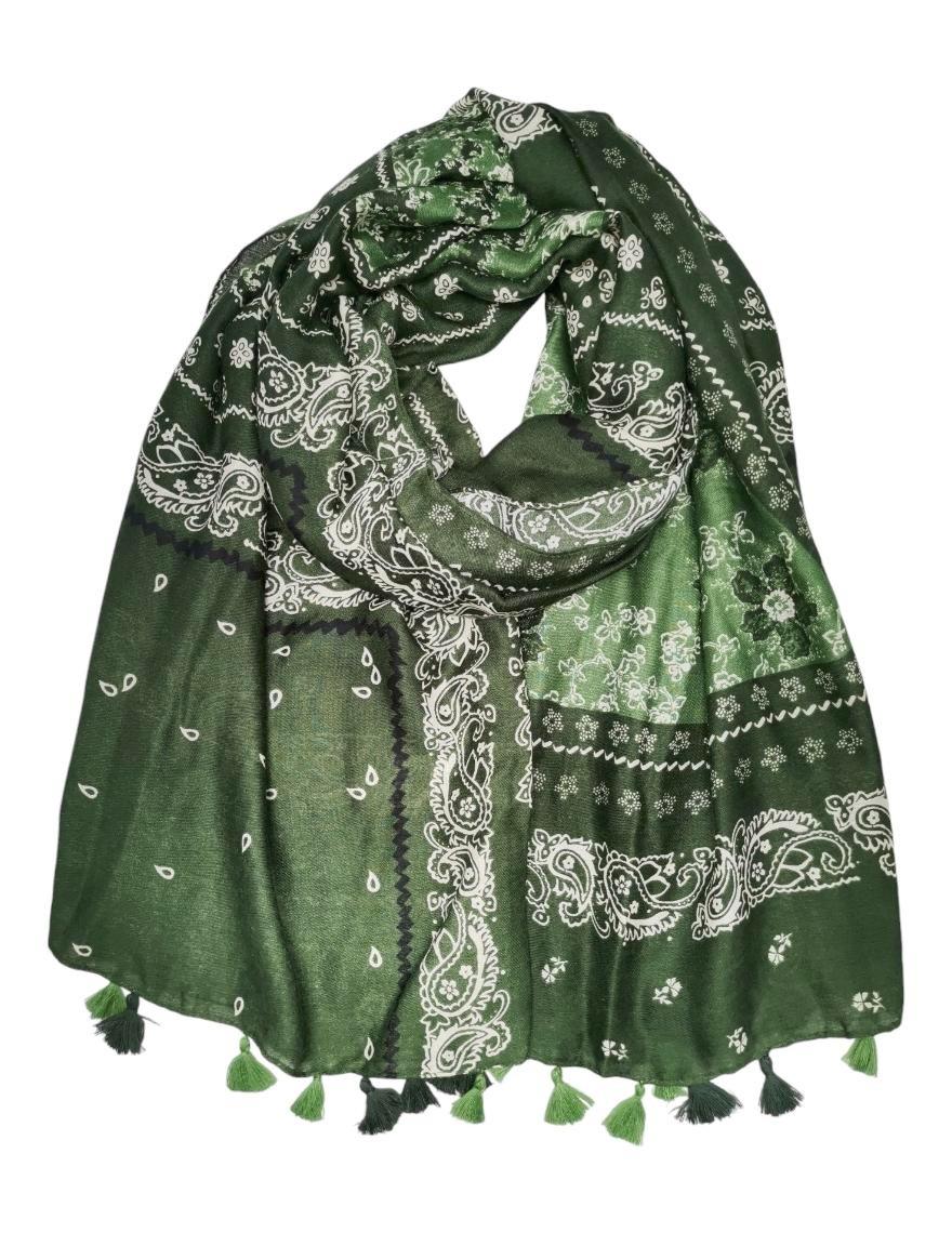 Löwenstein Tørklæde Paisley Print Grøn