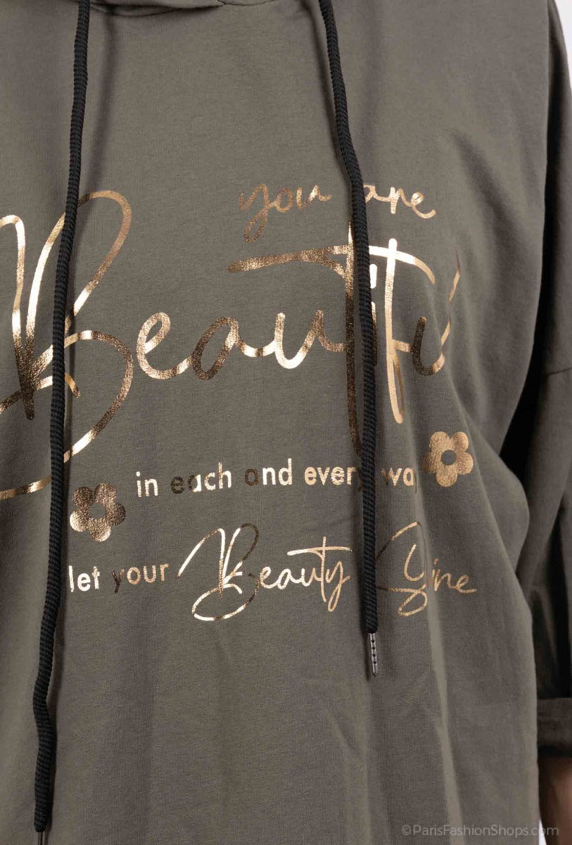 Löwenstein YOU ARE BEAUTIFUL Sweatshirt Kaki Grøn Onesize
