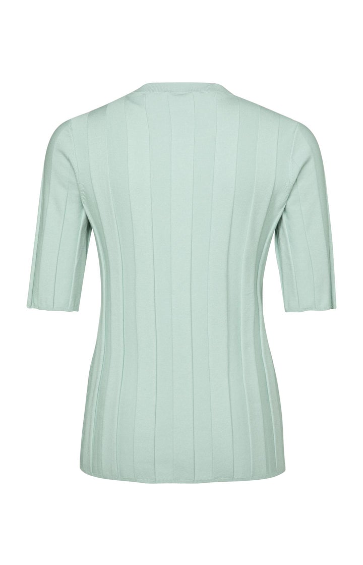 YAYA Sweater Fin Strikket m Rib Lys Grøn