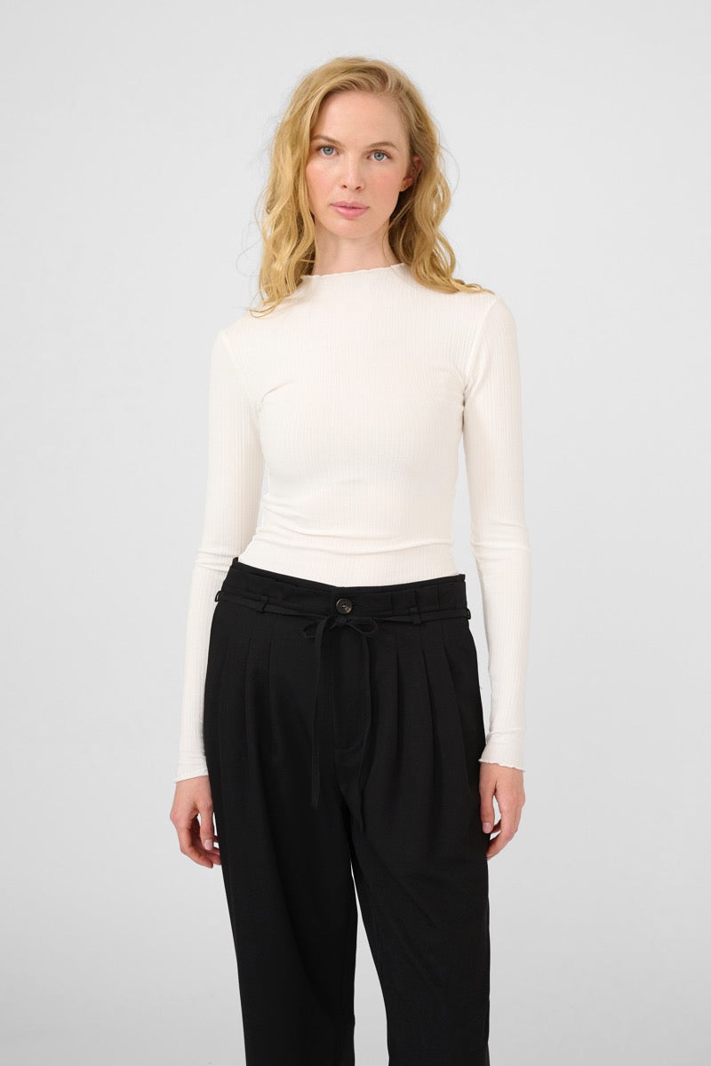 Karen By Simonsen Candace T-shirt Langærmet Egret Hvid