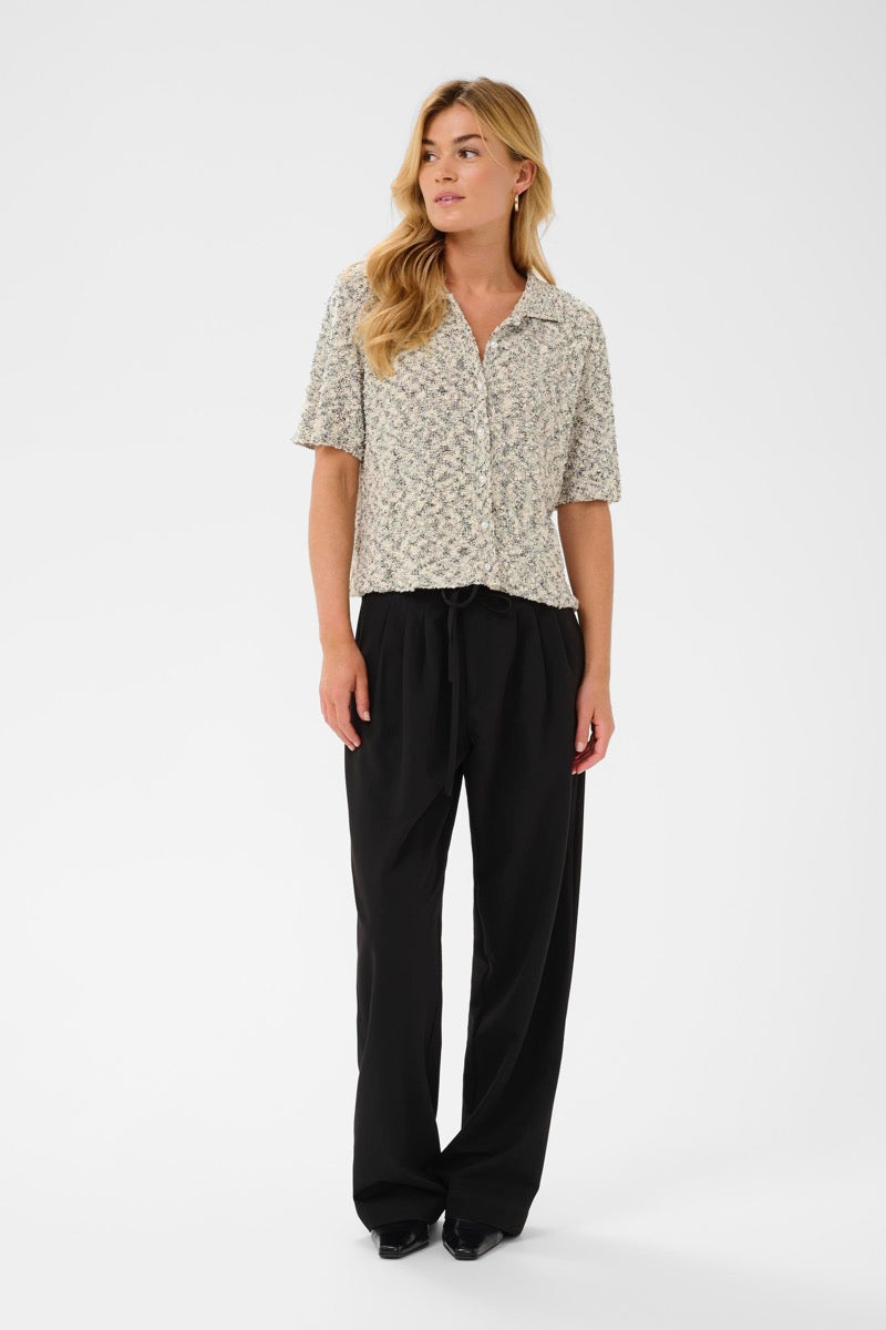 Karen By Simonsen Unice Cardigan Egret Melange Hvid
