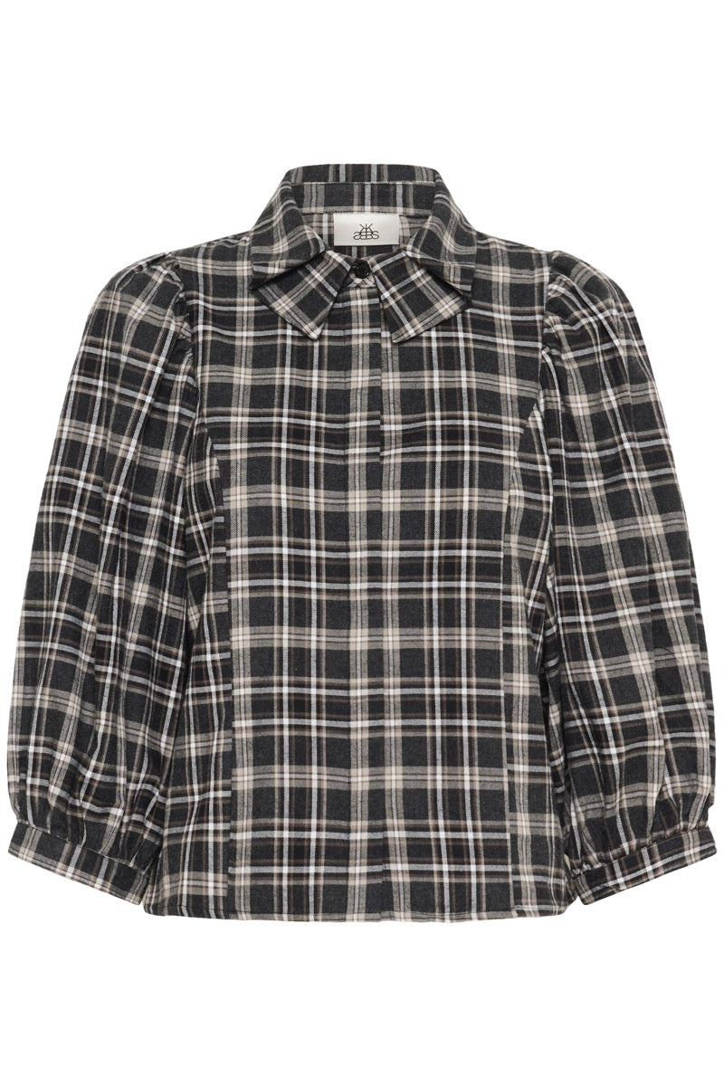Karen By Simonsen Belis Frosty Bluse Thunderstorm Check Grå