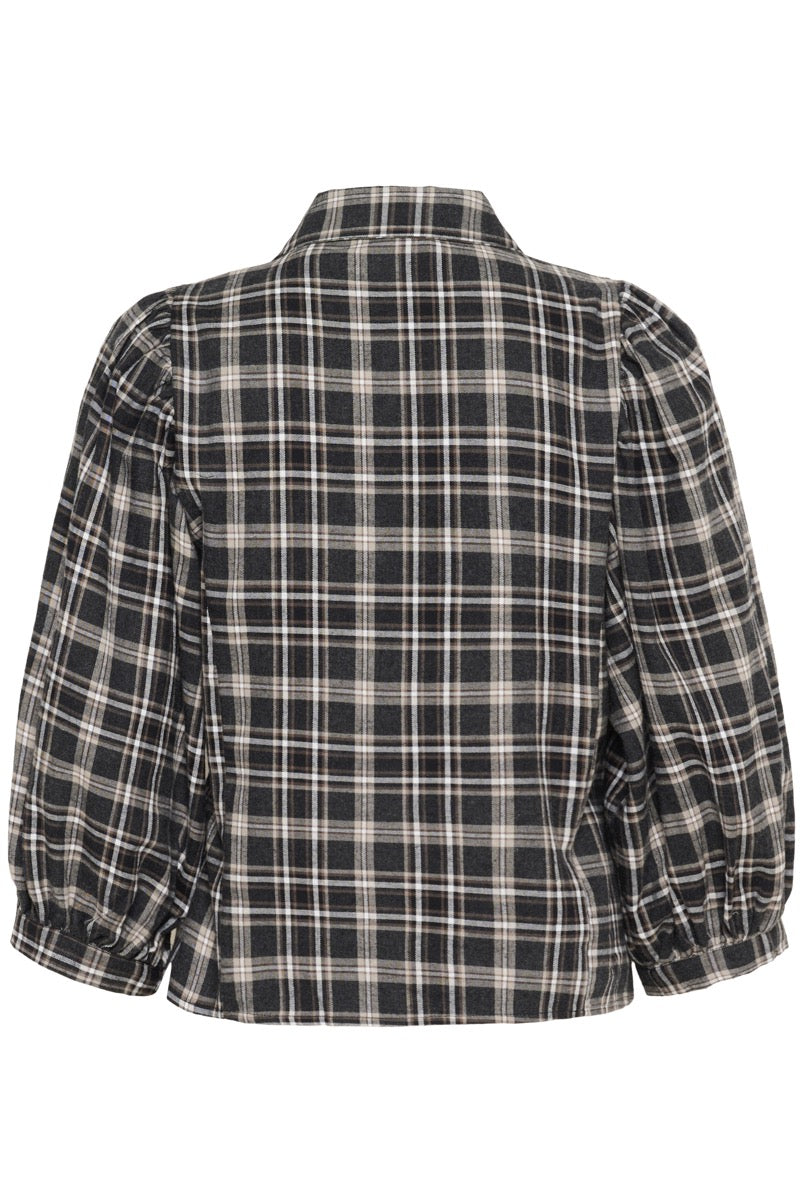 Karen By Simonsen Belis Frosty Bluse Thunderstorm Check Grå