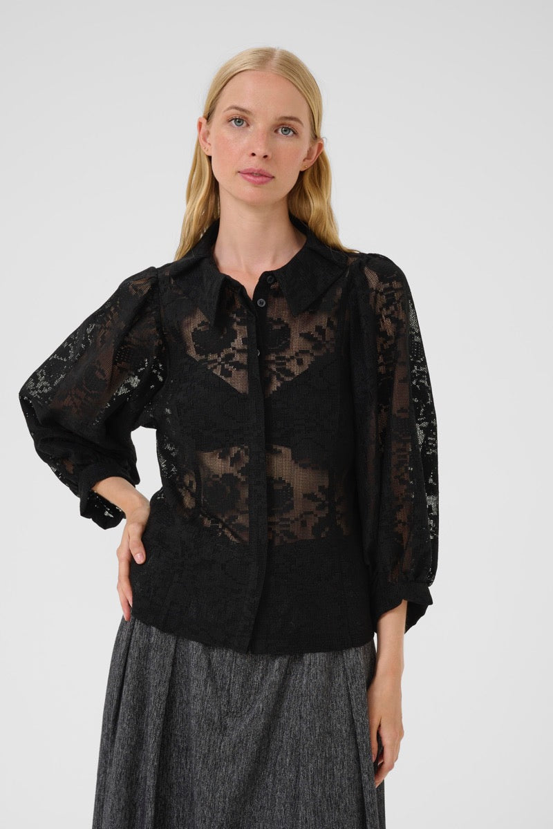 Karen By Simonsen Brynja Frosty Bluse Meteorite Sort