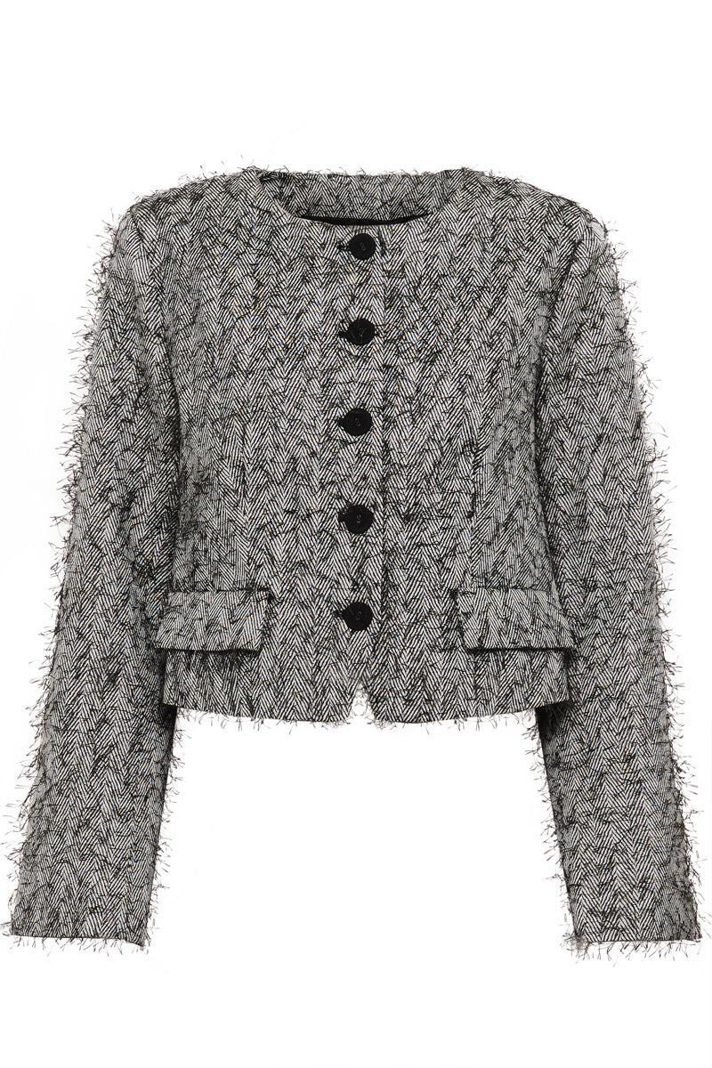 Karen By Simonsen Cora Blazer Kort Thunderstorm Grå