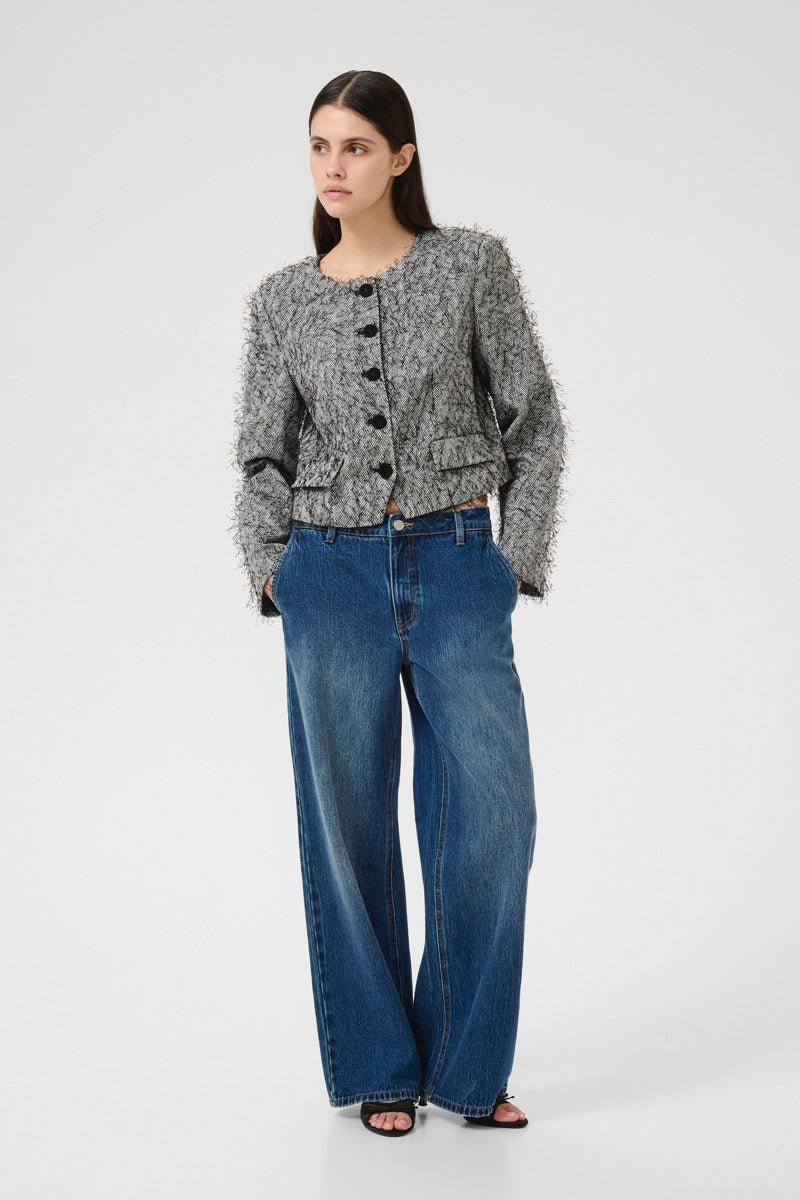 Karen By Simonsen Cora Blazer Kort Thunderstorm Grå