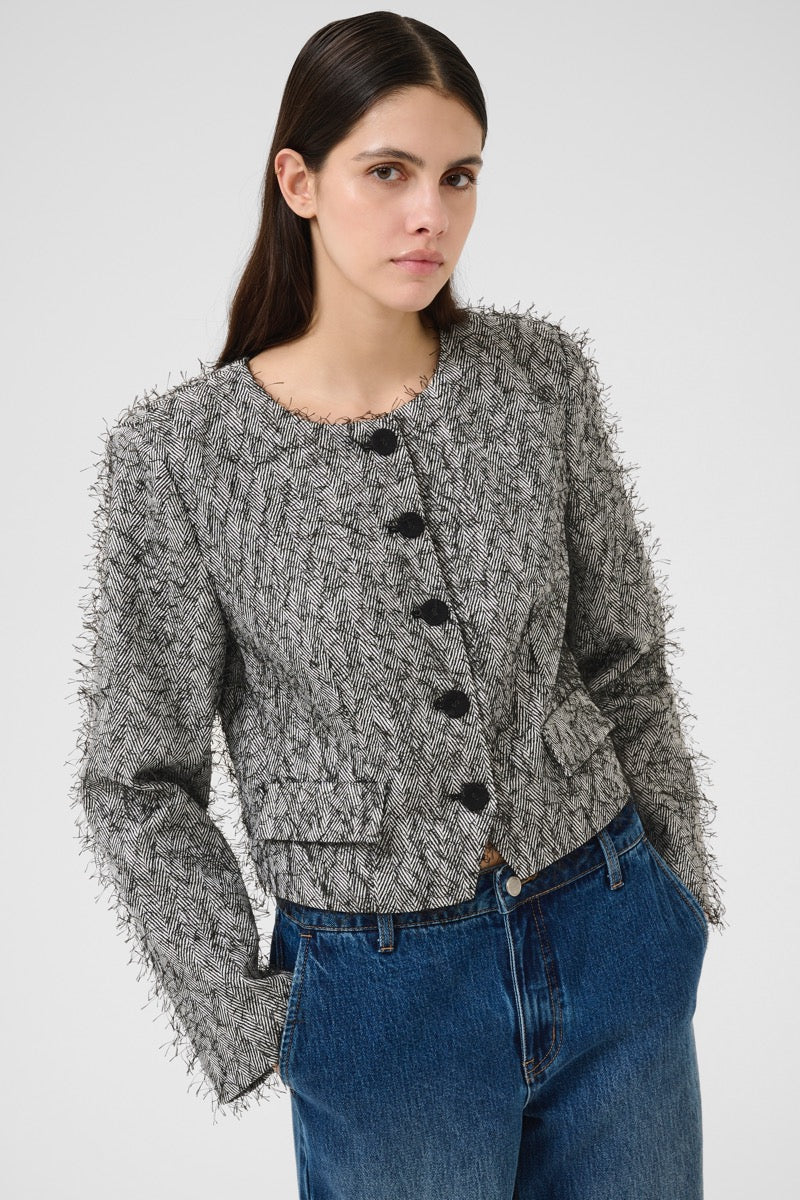 Karen By Simonsen Cora Blazer Kort Thunderstorm Grå