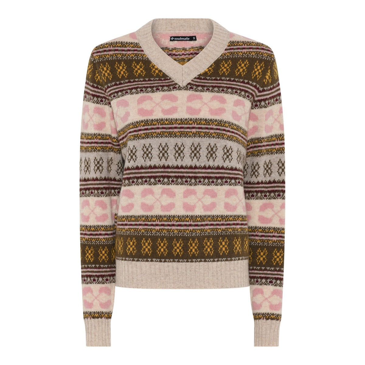 Soulmate Venea 2 Strik Pullover Ecry