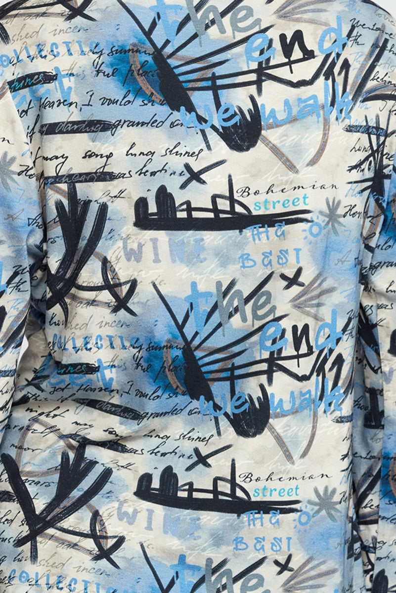 2 Biz Tandy Bluse Word Blå