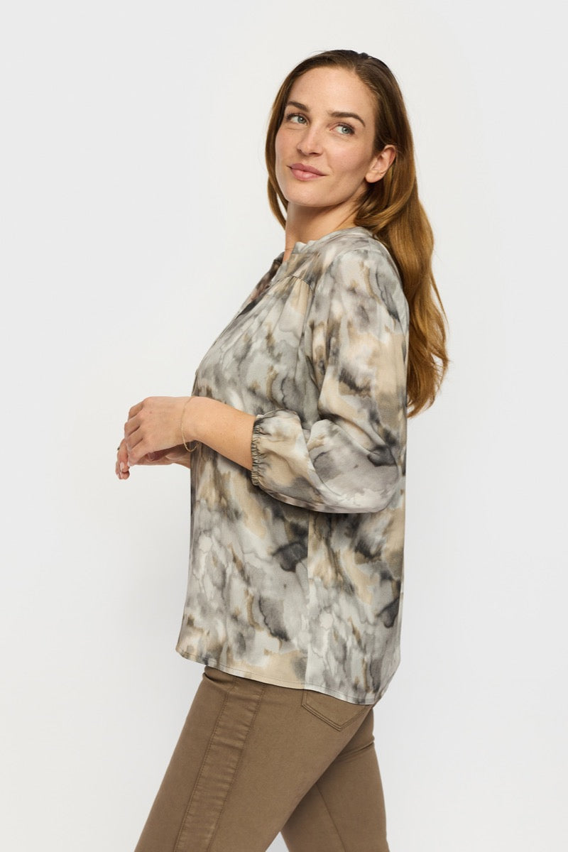 2 Biz Maja Bluse Neutral Grå Brun