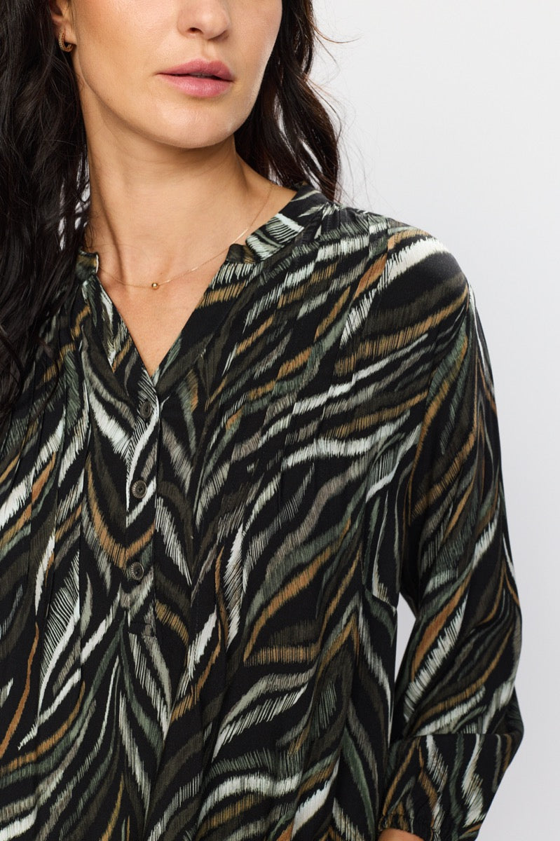 2 Biz Dorte Bluse Grøn Brun