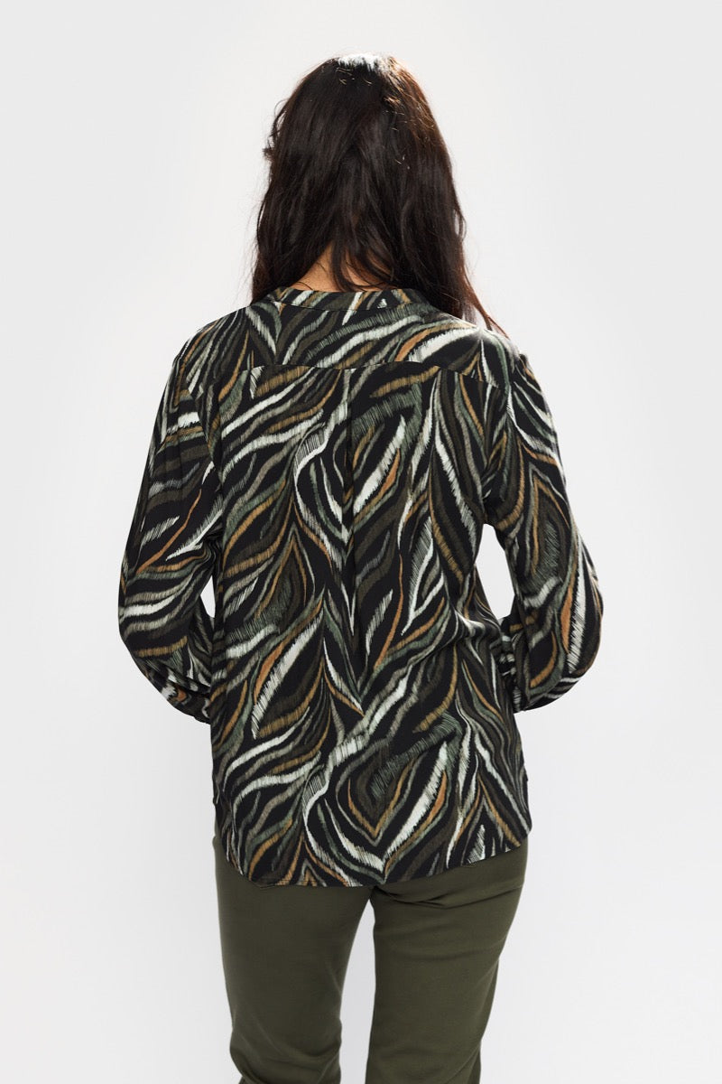 2 Biz Dorte Bluse Grøn Brun