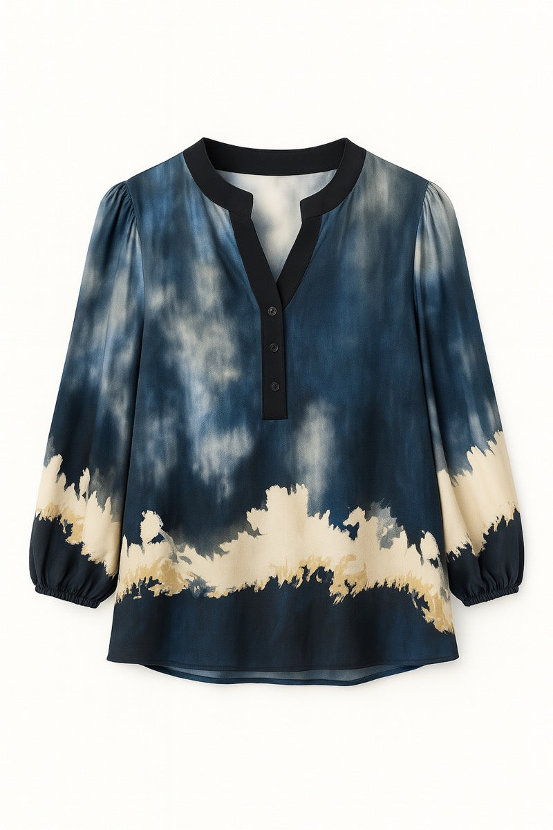 2 Biz Eline Bluse Wave Blå