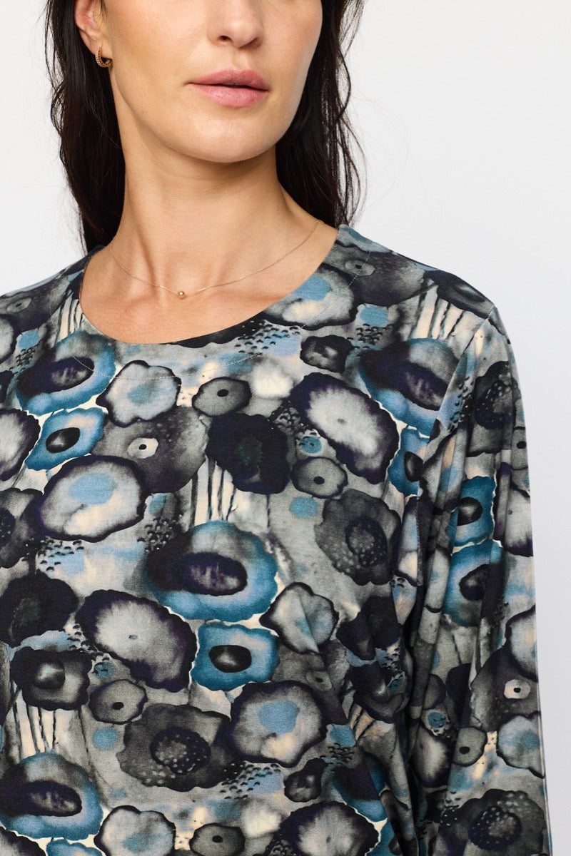 2 Biz Tandy Bluse Blomster Blå