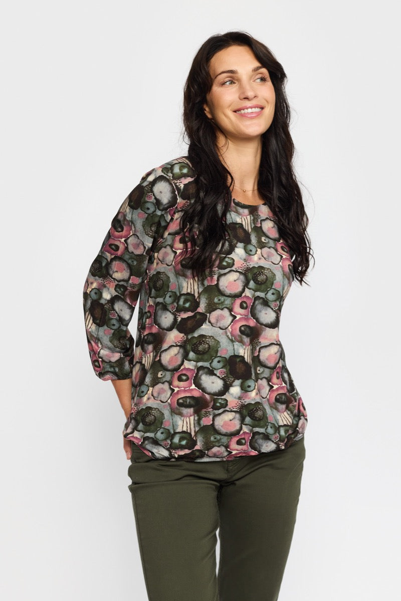 2 Biz Tandy Bluse Blomster Rosa