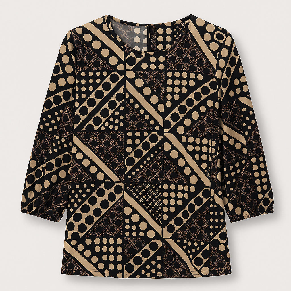 2 Biz Ramona Bluse Prikker Sand Brun