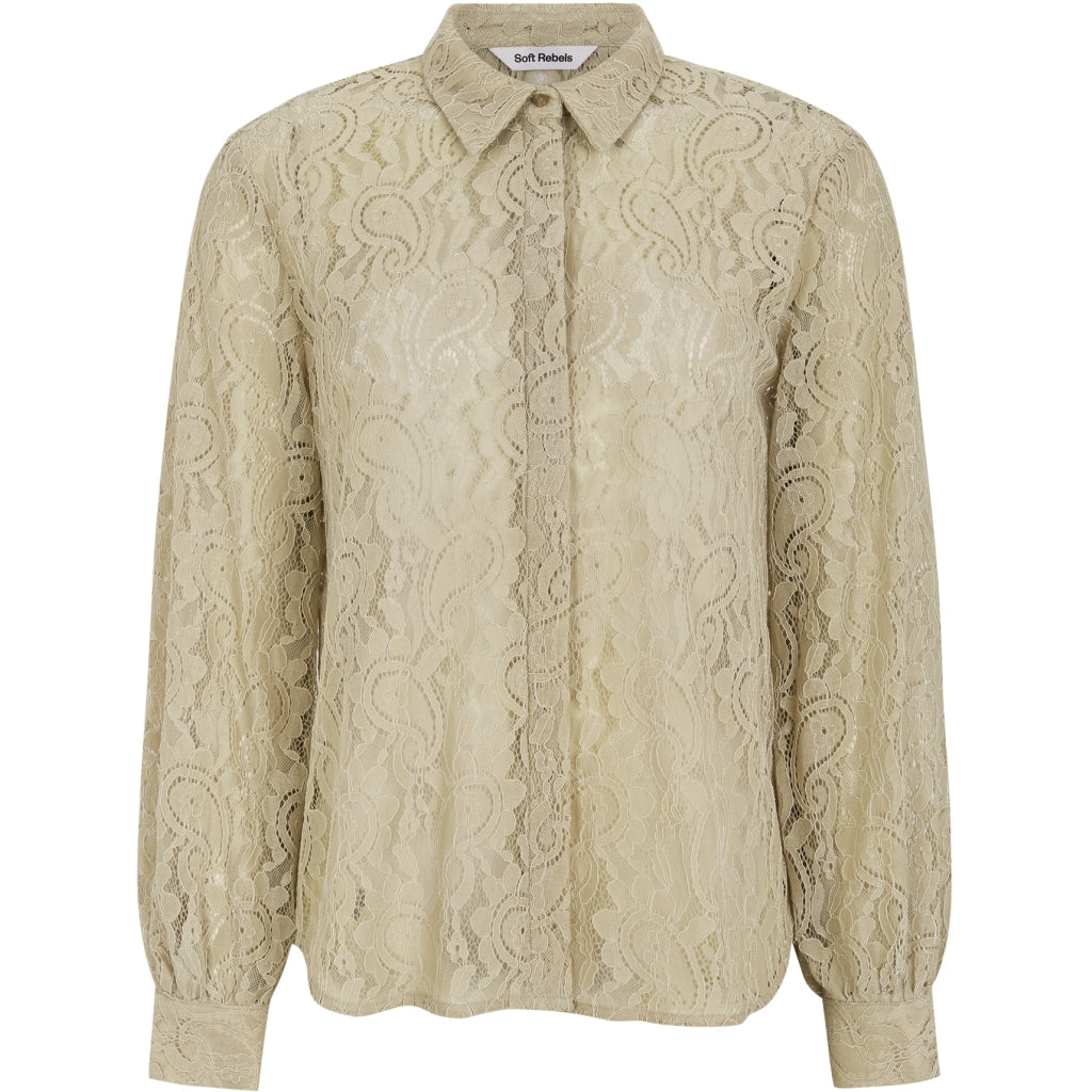 Soft Rebels Dion Skjorte Arctic Wolf Creme