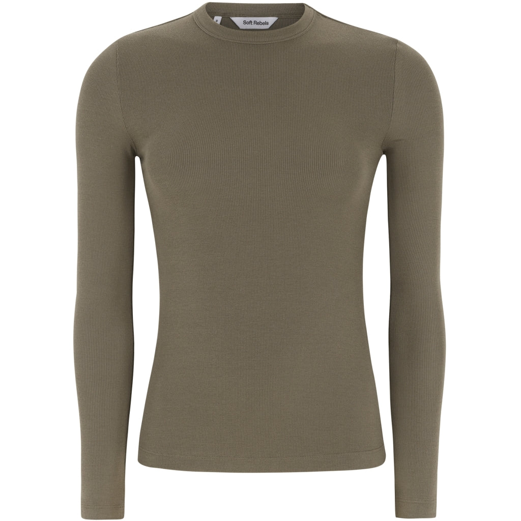Soft Rebels Fenja O Neck Top Morel Brun