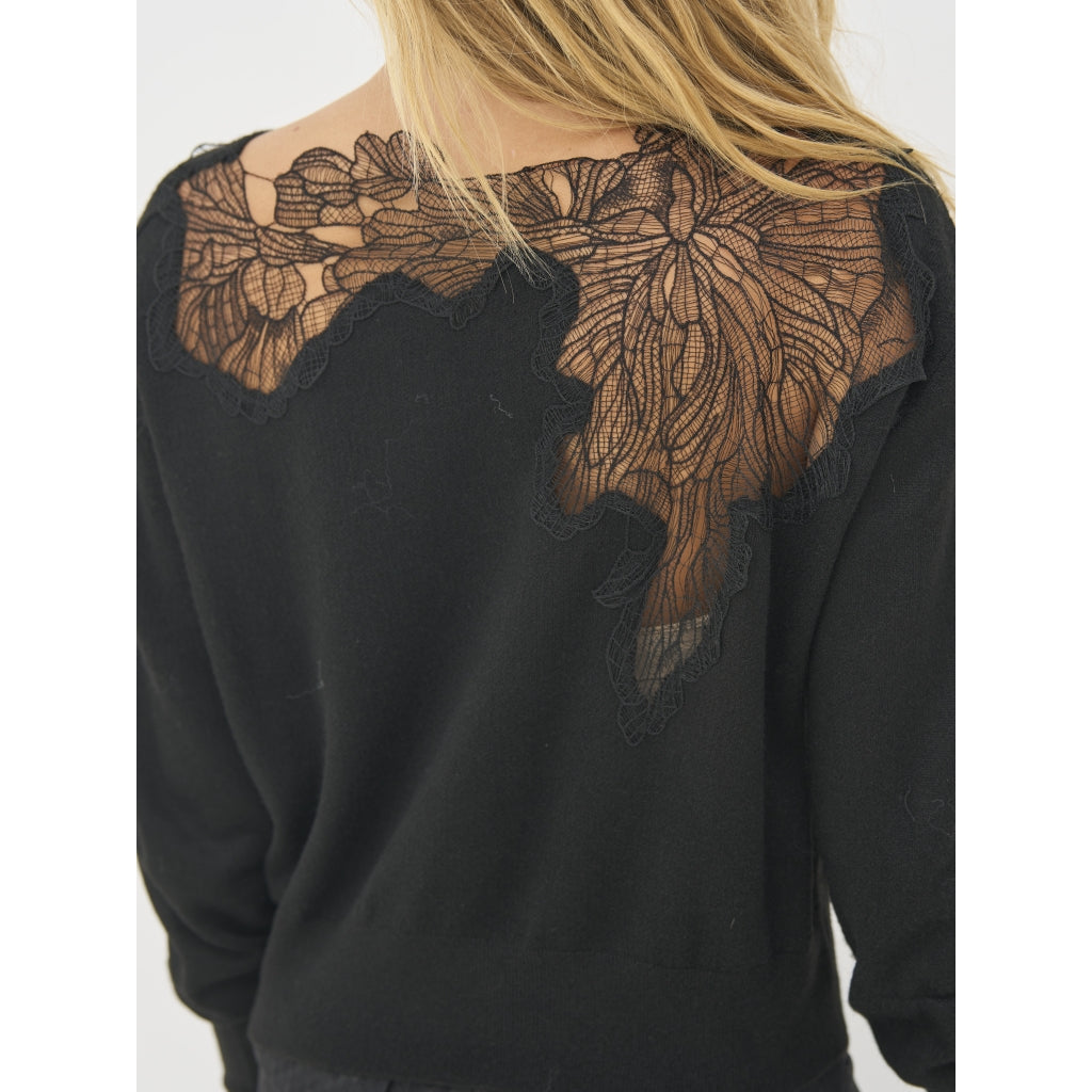 Nü Denmark Bobbi Strik Bluse Sort