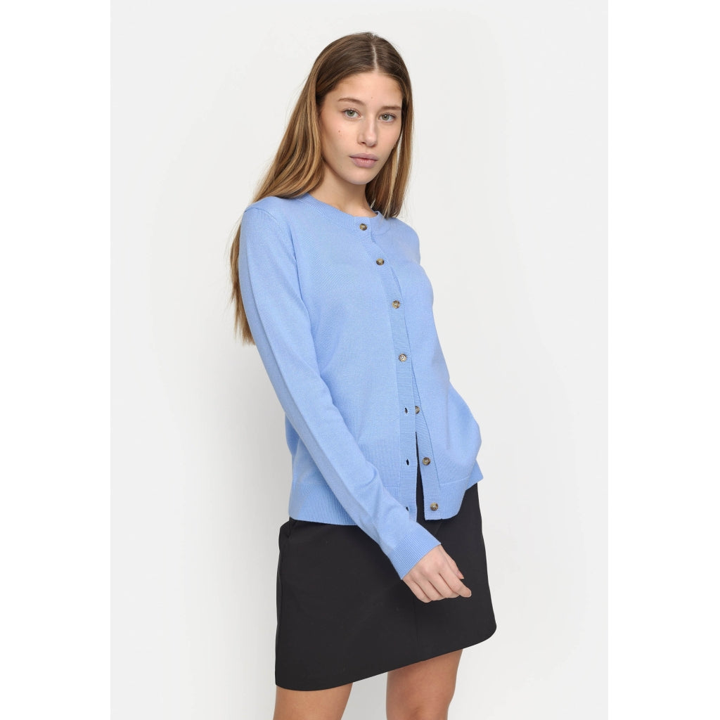 Soft Rebels Marla Cardigan Strik Hydrangea Blå