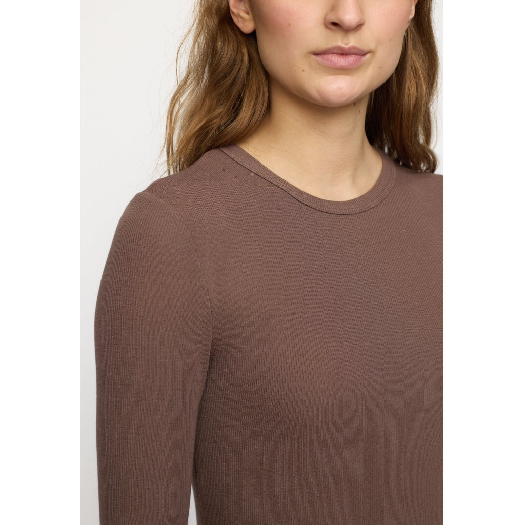 Soft Rebels Fenja O Neck Top Coffee Brun