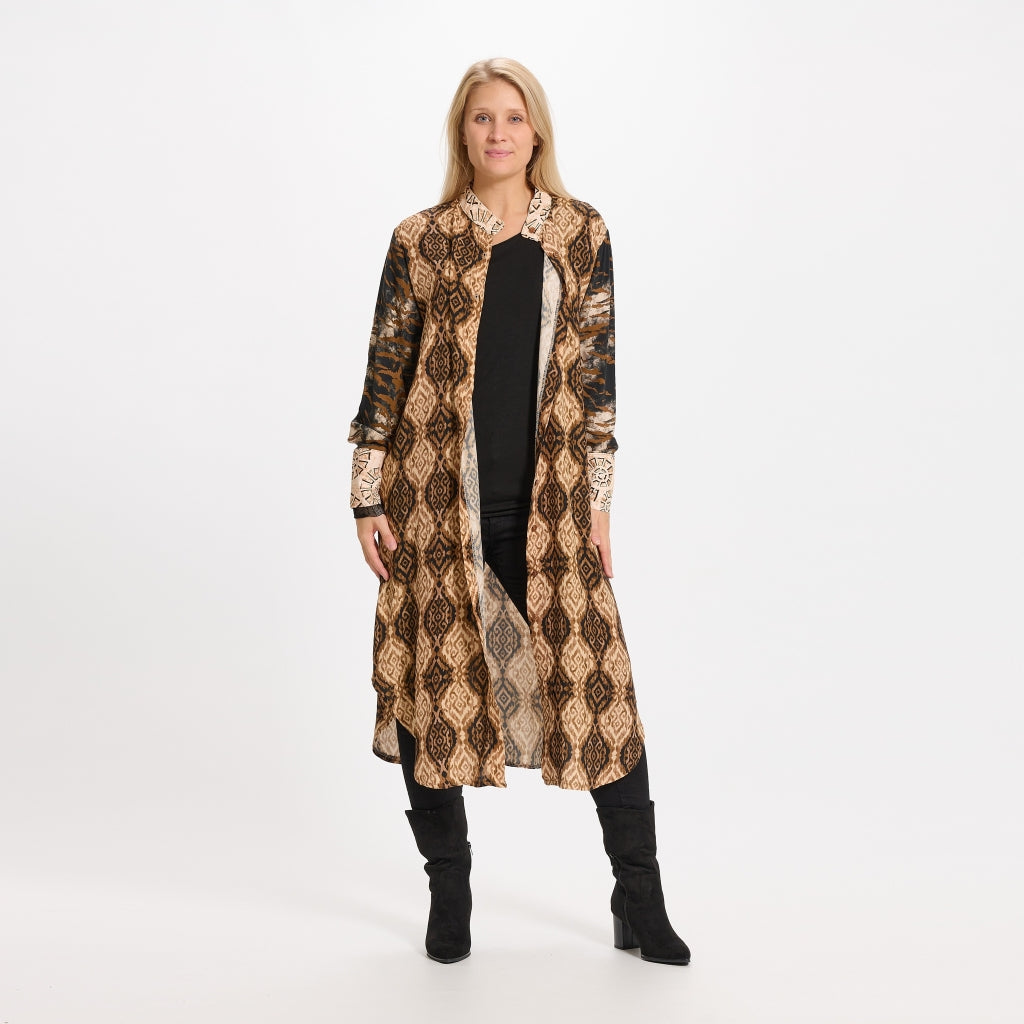 Marta Du Chateau Kjole Brun m Print