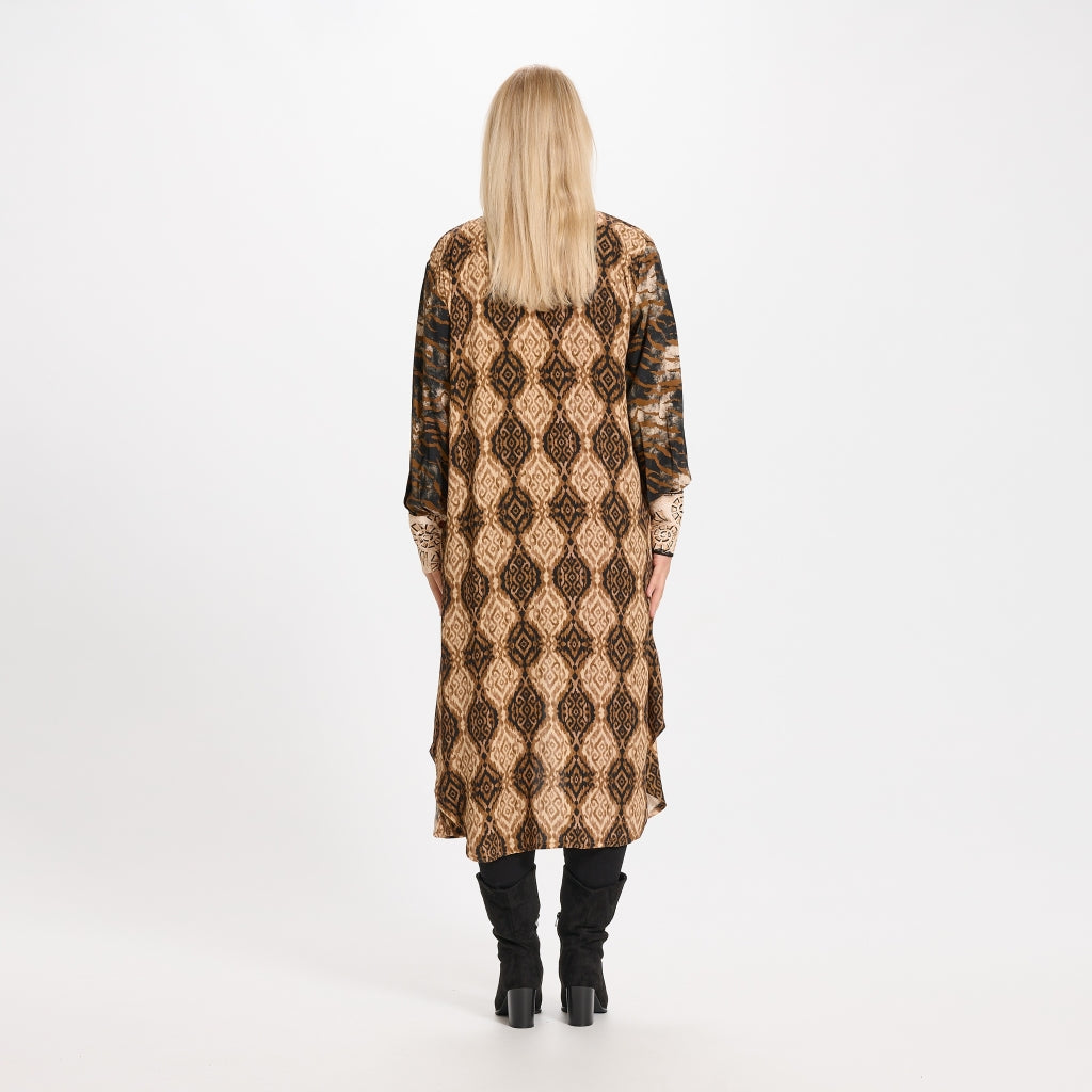 Marta Du Chateau Kjole Brun m Print