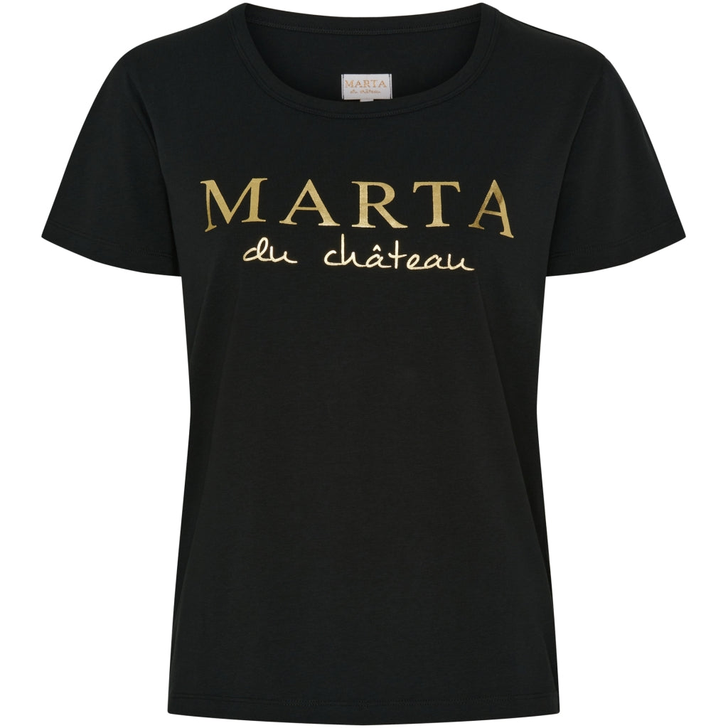 Marta Du Chateau Jeanette T Shirt Logo Sort