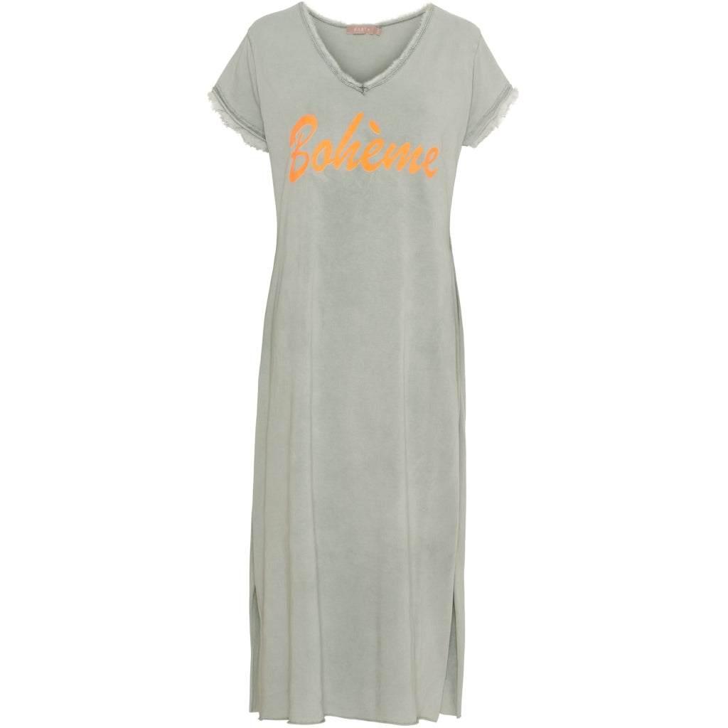 Marta Du Chateau Rosalia Kjole Military Grøn Arancio Fluo Orange