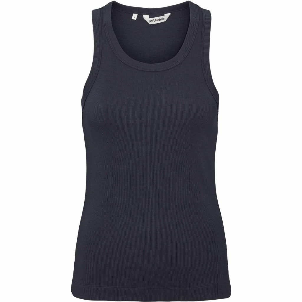 Soft Rebels Adelynn Tank Top GOTS Total Blå