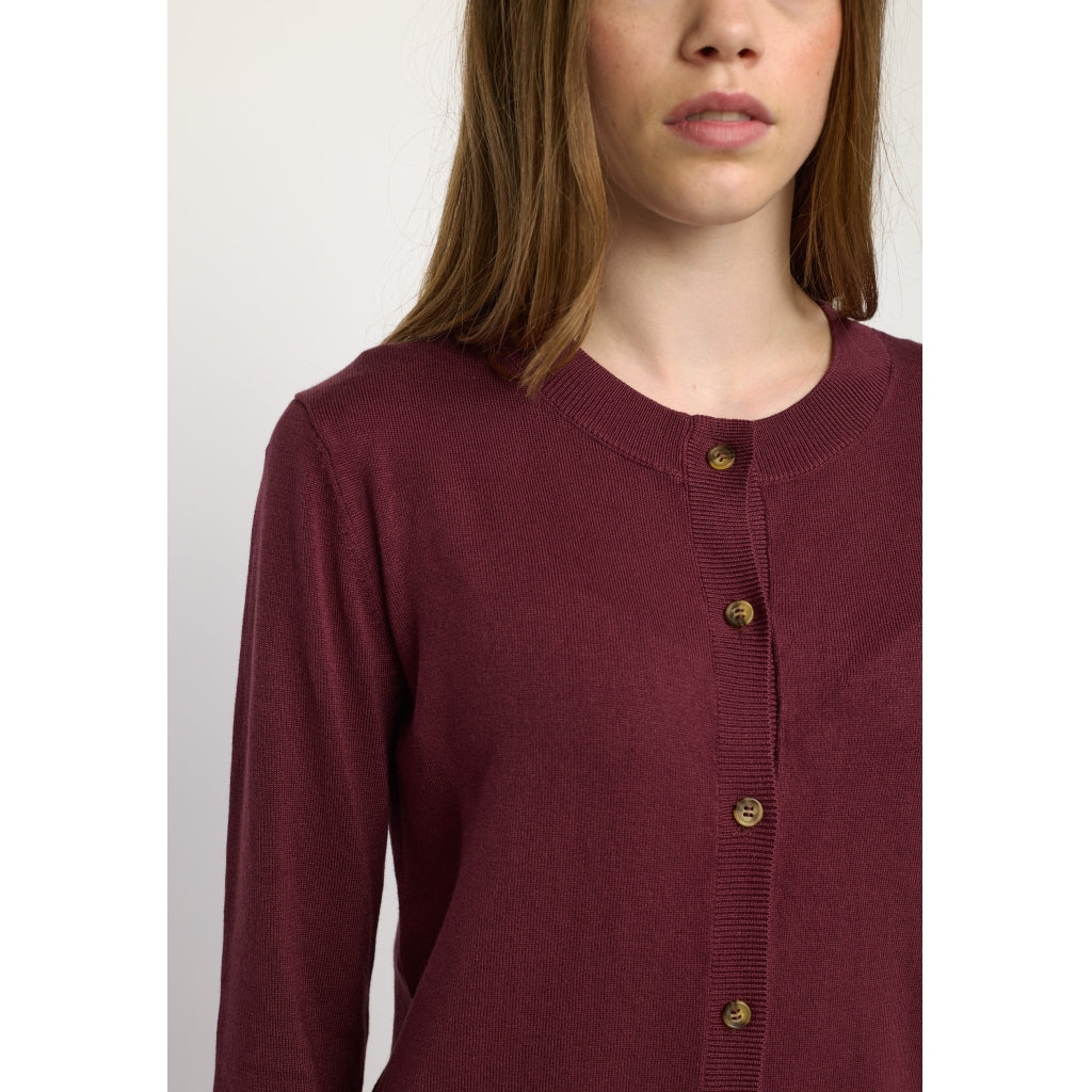 Soft Rebels Marla Strik Cardigan Tawny Port Rød