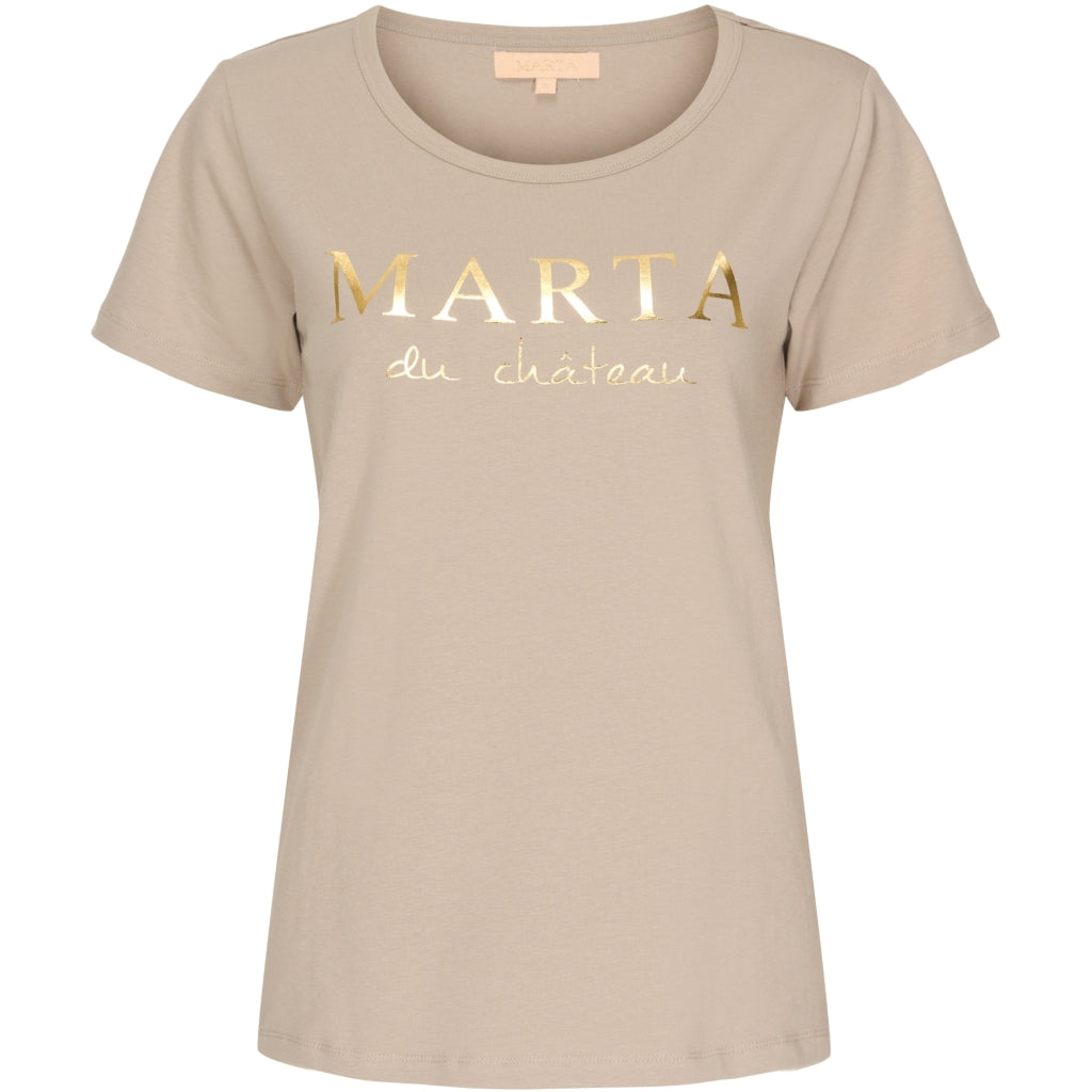 Marta Du Chateau Jeanette T Shirt Logo Sand