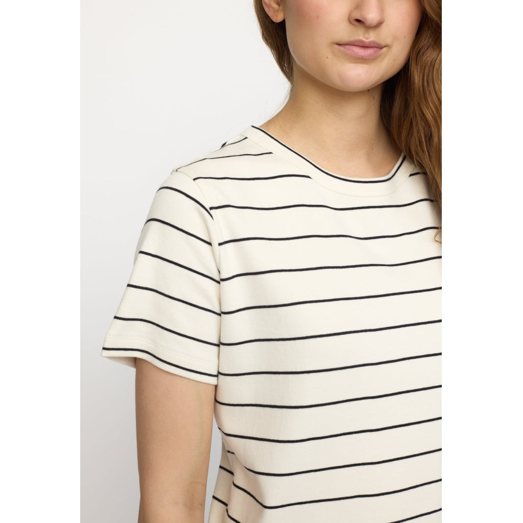 Soft Rebels Hella GOTS T Shirt Strbet Creme Sort