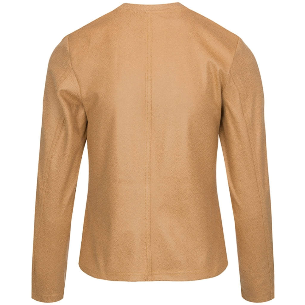 One Two Athena Faux Læder Jakke Camel Brun