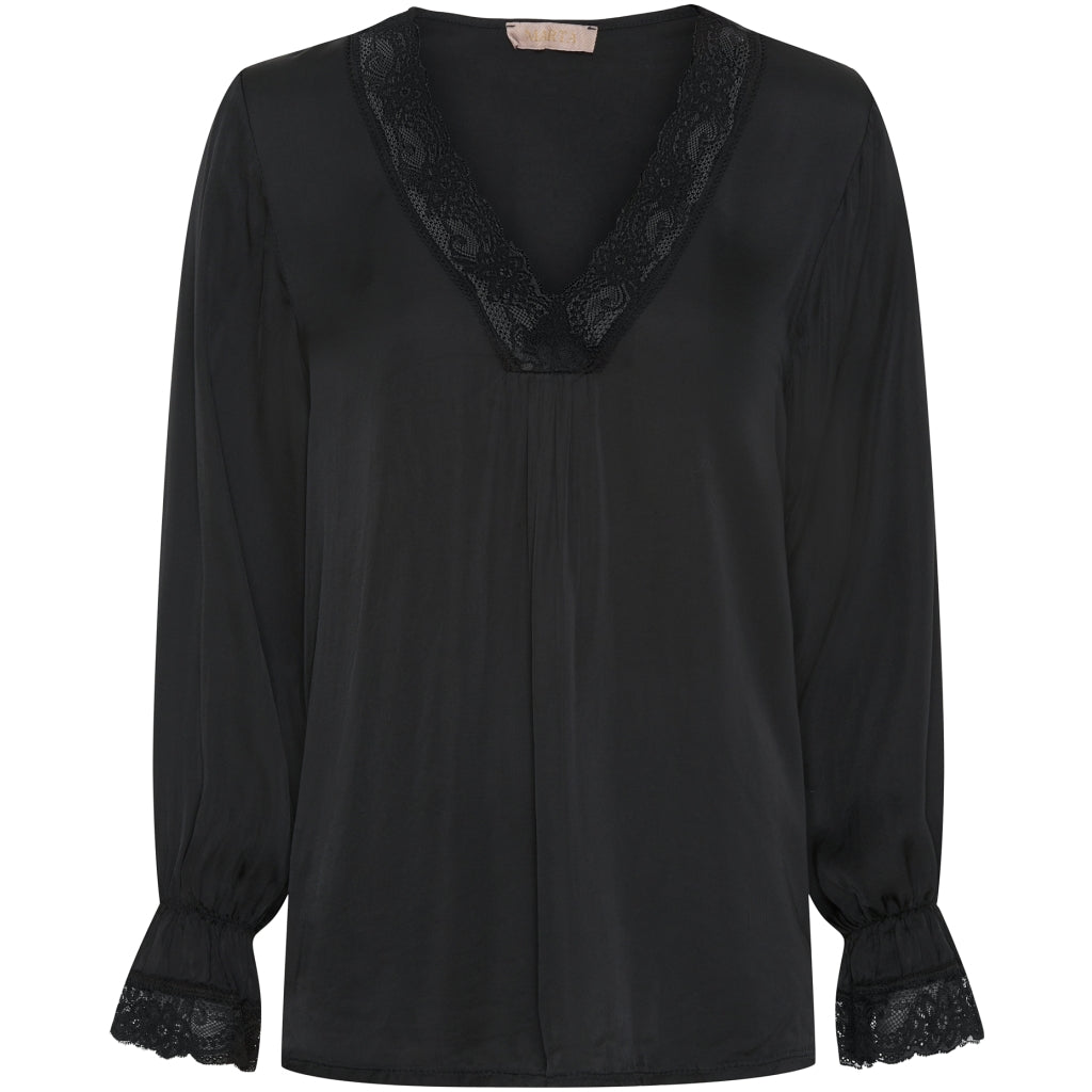 Marta Du Chateau Top m Blonder LS Sort