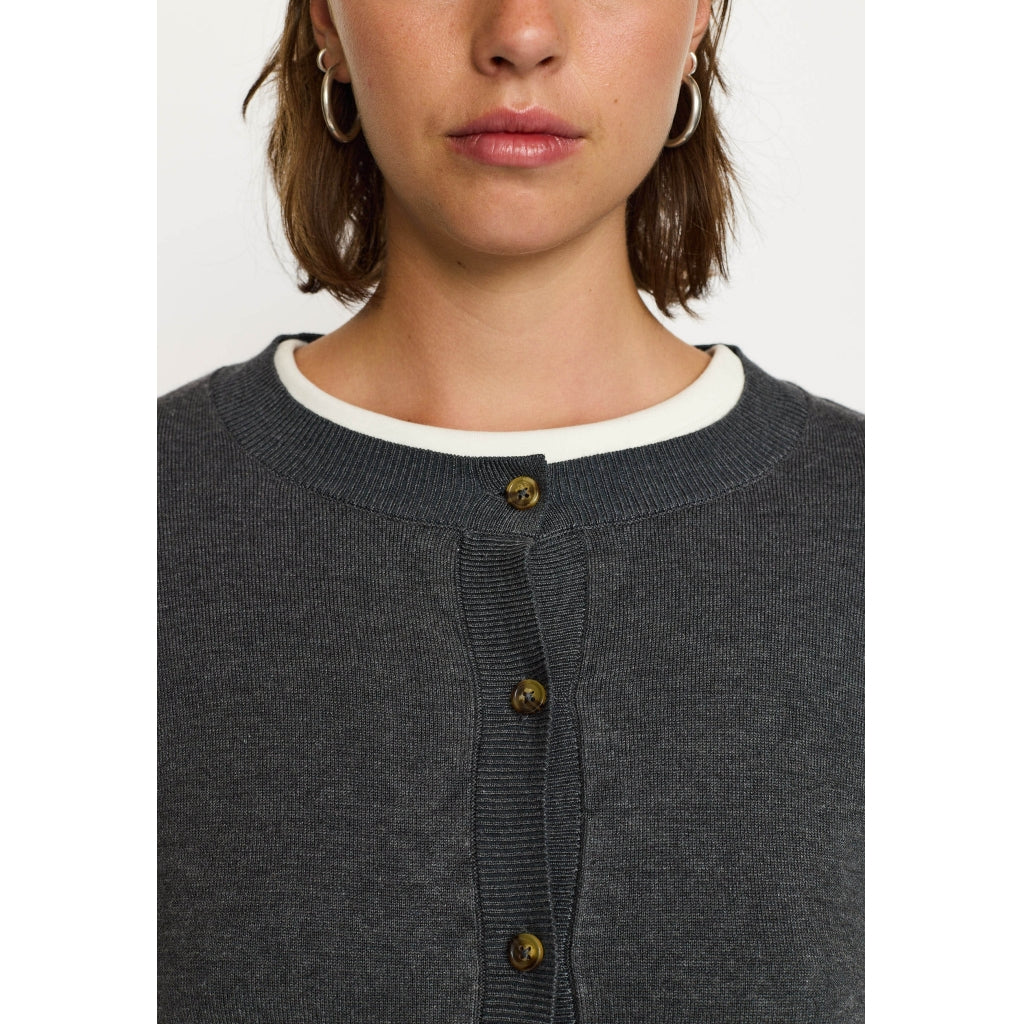 Soft Rebels Marla Strik Cardigan Chimera Melange Grå