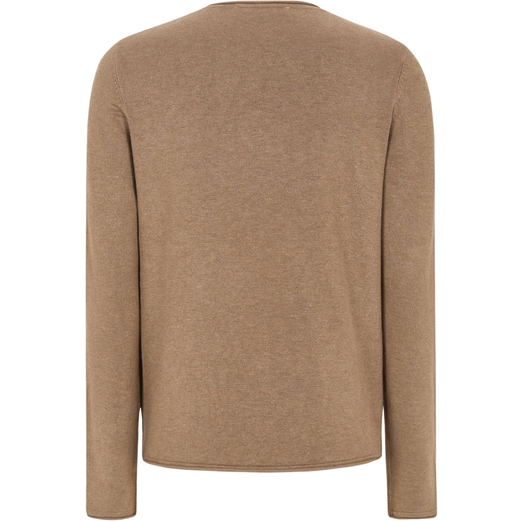 Soft Rebels Marla Strik O-Neck Roll Toasted Coconut Melange Brun