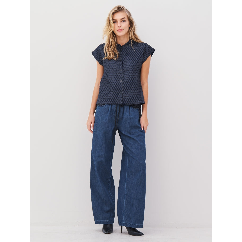 Nü Denmark Ane Top Denim Blå